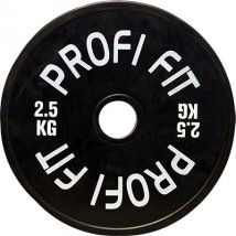 Диск для штанги каучуковый, черный, PROFI-FIT D-51, 2,5 кг