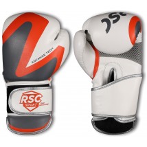Перчатки боксёрские RSC PU 2t c 3D фактурой 2018-3 12 унций Бело-серый